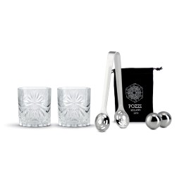Pozzi Milano Set cocktail con sfere e pinza per ghiaccio