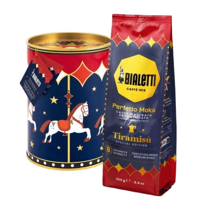 Caffè Macinato – Perfetto Moka Tiramisù Bialetti 250g in Latta Decorativa