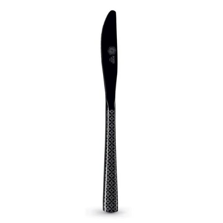 Pozzi Milano Set di 24 posate Decò nere incise per 6 persone