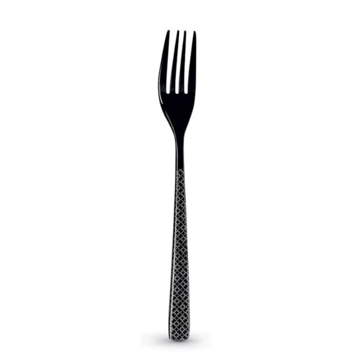 Pozzi Milano Set di 24 posate Decò nere incise per 6 persone
