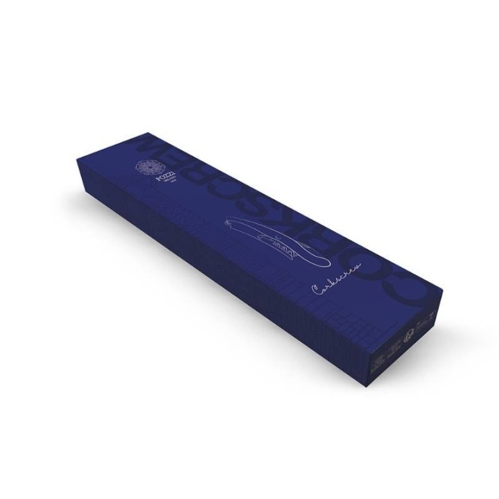 Pozzi Milano Apribottiglie blu con manico in pakkawood
