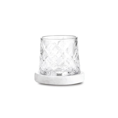 Bicchiere con Sottobicchiere in Marmo Grigio Pozzi Milano...