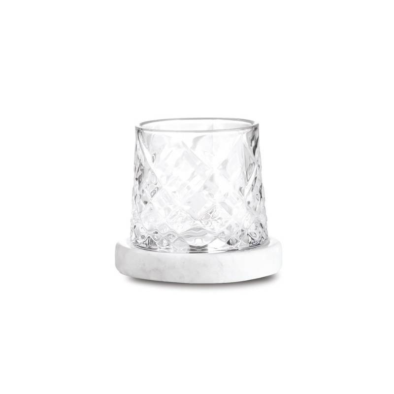 Bicchiere con Sottobicchiere in Marmo Grigio Pozzi Milano – Silver Nights