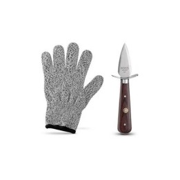 Pozzi Milano Set coltello per ostriche con guanto