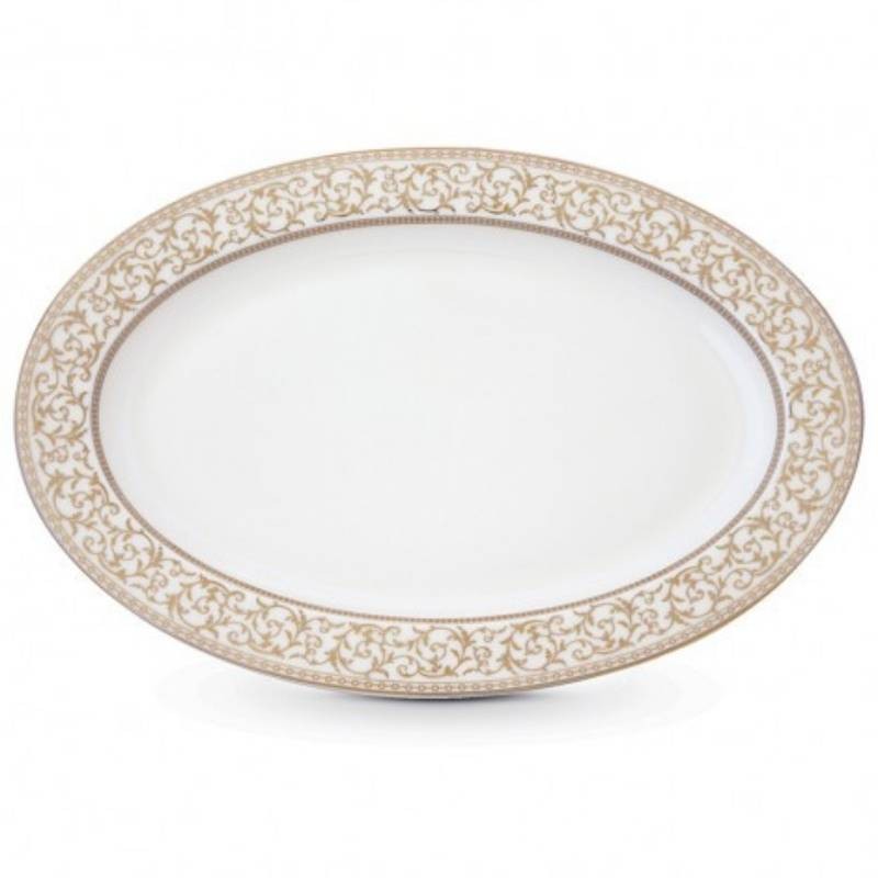 Piatto da Portata Ovale in Porcellana Golden 36x24,5 cm – Pozzi Milano