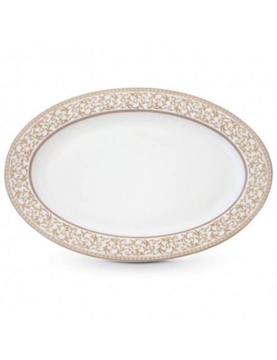 Piatto da Portata Ovale in Porcellana Golden 36x24,5 cm – Pozzi Milano