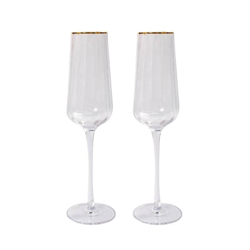 Set 2 Bicchieri Champagne Bordo Oro – Pozzi Milano Gran Galà