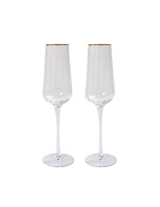 Set 2 Bicchieri Champagne Bordo Oro – Pozzi Milano Gran Galà