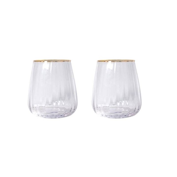 Pozzi Milano Set di 2 bicchieri da acqua Gran Galà bordo oro