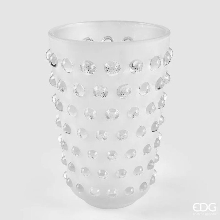 EDG Vaso Semisfere in vetro bianco alto 27 cm