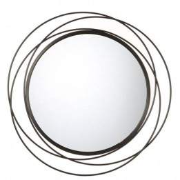 L'Oca Nera Specchio rotondo Urban nero Ø 80 cm