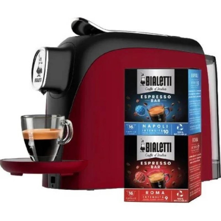 Bialetti Macchina a capsule Mignon rossa con 32 capsule