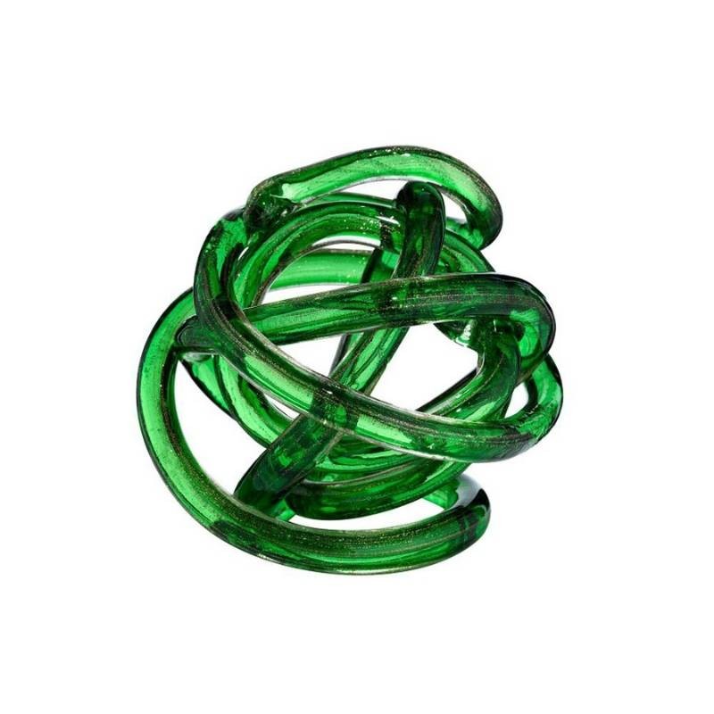 Nodo Verde Glitter Onlylux in Vetro – Ø 14 cm