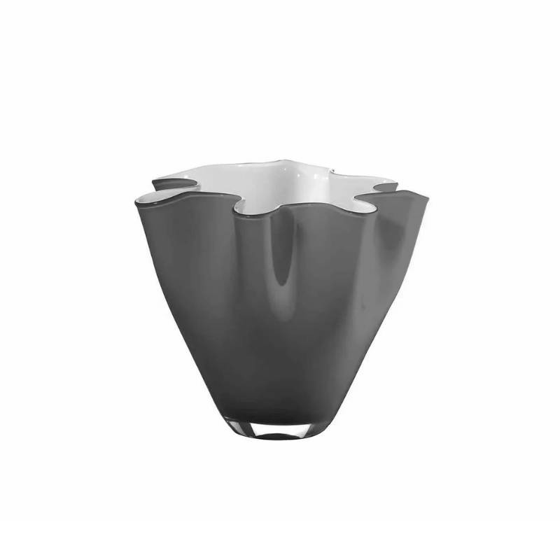 Mini Cachepot Wave Onlylux Opale Grey in Vetro Soffiato – Altezza 13 cm