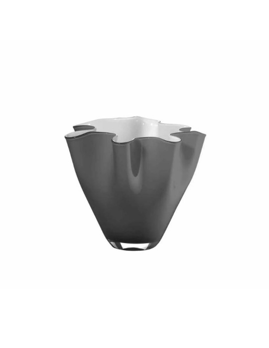 Mini Cachepot Wave Onlylux Opale Grey in Vetro Soffiato – Altezza 13 cm