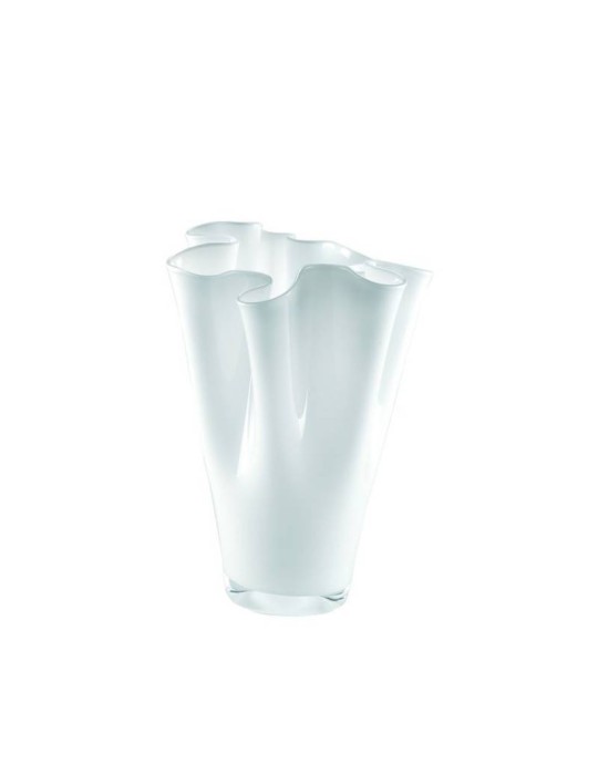 WAVE BIANCO – Vaso in Vetro Soffiato H30 | Onlylux