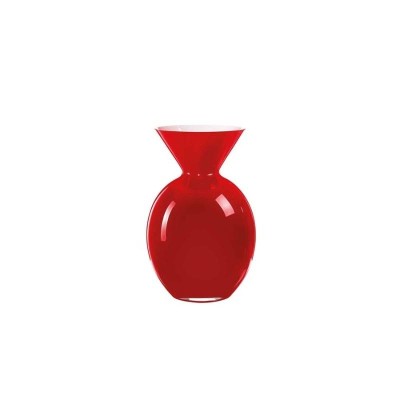 Pallottino – Vaso in Vetro Soffiato Opale Rosso H30 cm |...