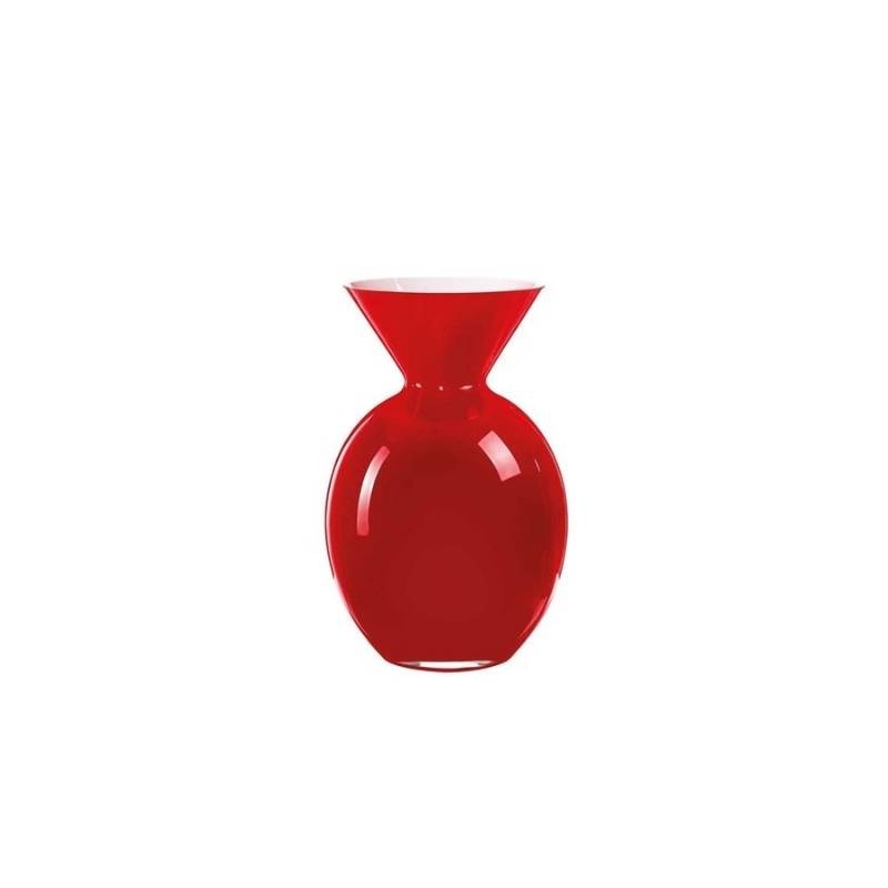 Pallottino – Vaso in Vetro Soffiato Opale Rosso H30 cm | Onlylux
