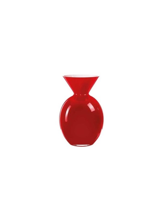 Pallottino – Vaso in Vetro Soffiato Opale Rosso H30 cm | Onlylux