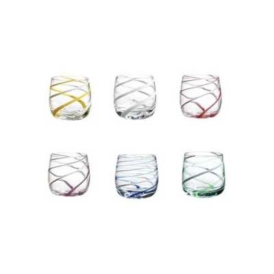 Set 6 Bicchieri Acqua Twister Multicolore – Onlylux