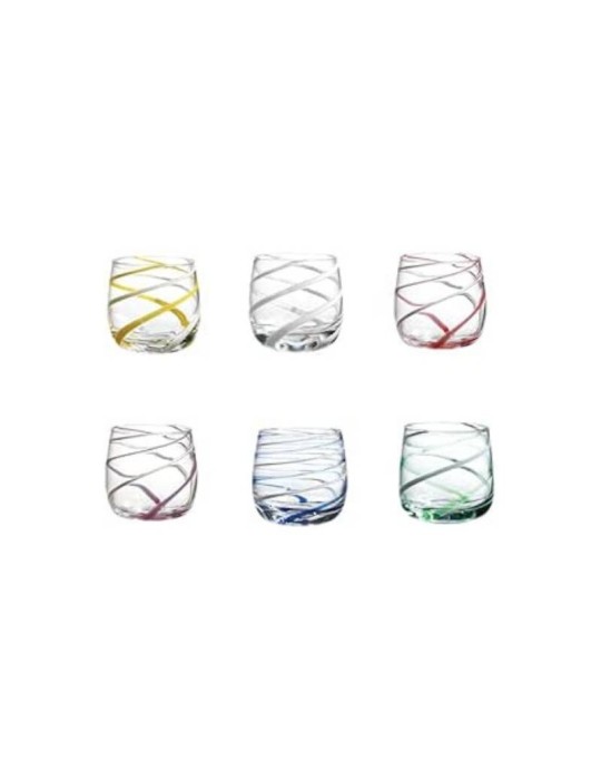 Set 6 Bicchieri Acqua Twister Multicolore – Onlylux