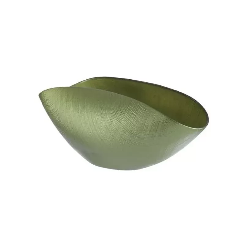 Coppa Burano Verde Giada 28x14 cm Onlylux in Vetro Soffiato