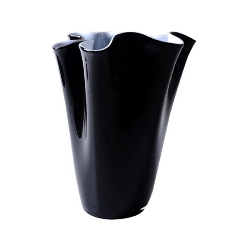 Vaso Wave Nero h 30 cm Onlylux in Vetro Soffiato