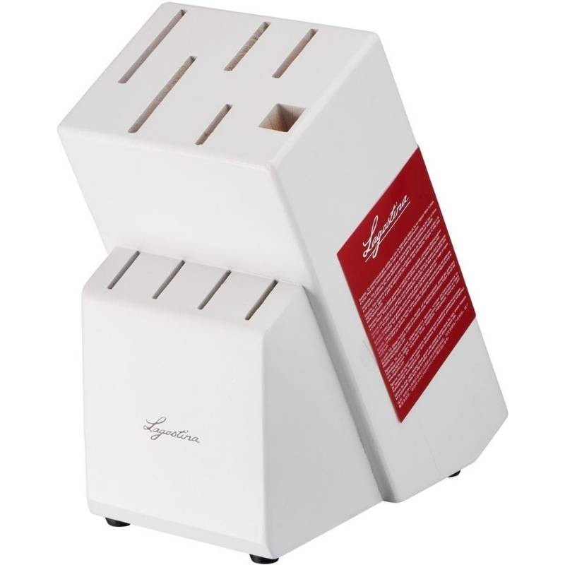 Ceppo Portacoltelli Lagostina Bianco 10 Slot con Acciaino