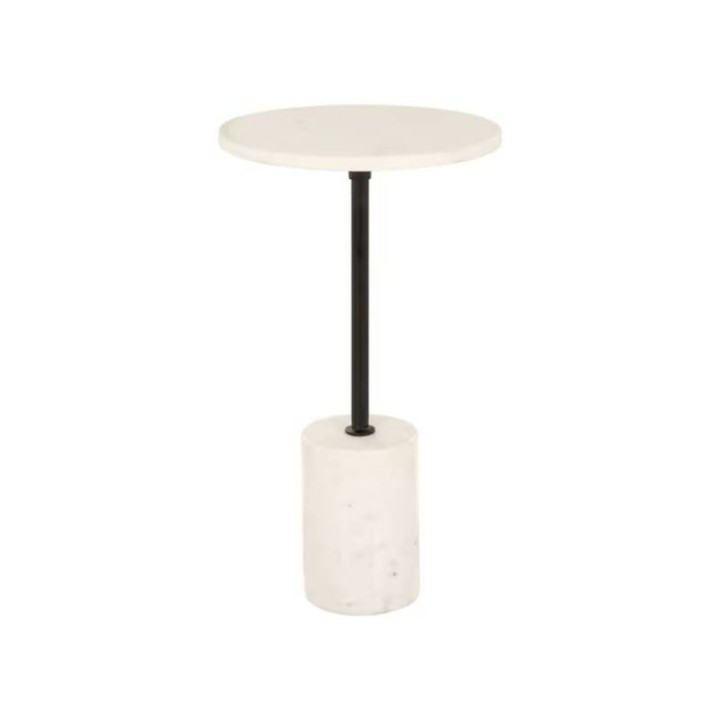 Richmond Tavolino rotondo marmo nebbioso 30 × 30 cm