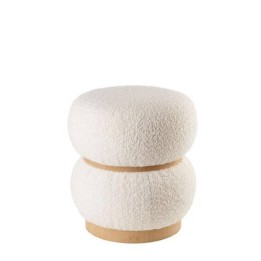 L'Oca Nera Pouf in tessuto bianco Ø 38 cm