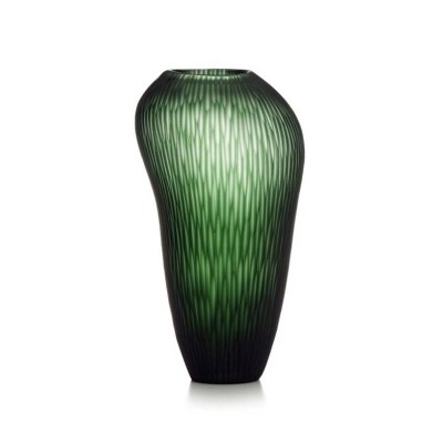 Carving – Vaso in Vetro Satinato Verde H 36 cm | IVV
