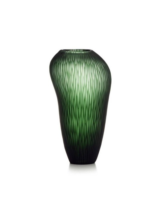 Carving – Vaso in Vetro Satinato Verde H 36 cm | IVV
