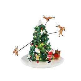 Lemax Reindeer Races 54455 scena illuminata