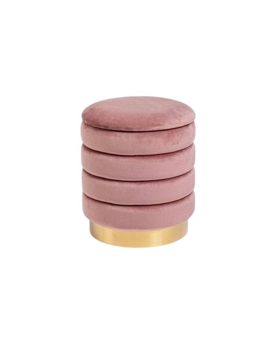 Pouf Contenitore in Legno Rosa Antico Ø36 – Darina di Bizzotto