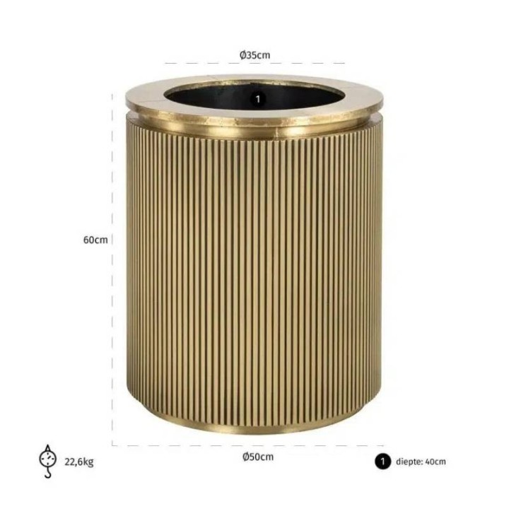 Richmond Vaso Ironville oro spazzolato Ø 50 cm