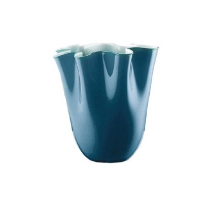 Vaso Wave Opale e Blu Orion h31 in Vetro Soffiato Onlylux