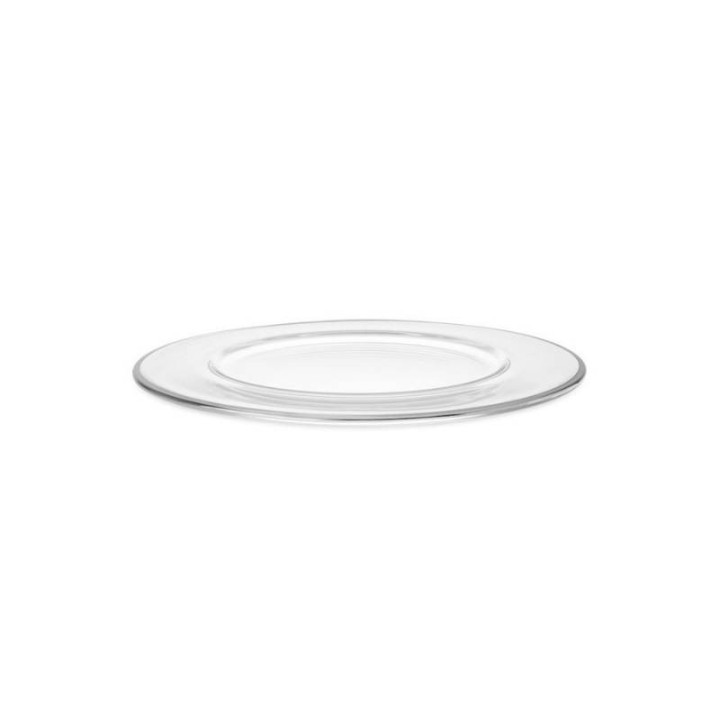 Onlylux Sottopiatto Basic in vetro con filo platino Ø 32 cm