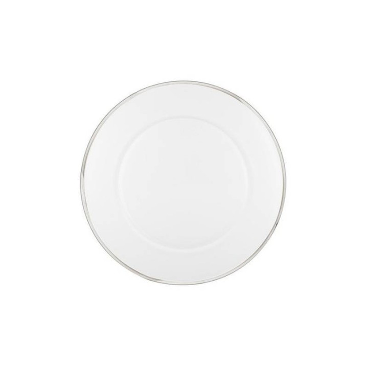 Onlylux Sottopiatto Basic in vetro con filo platino Ø 32 cm