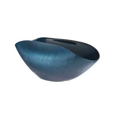 Coppa Burano Onlylux 28x14 cm Ocean Blu in Vetro Soffiato