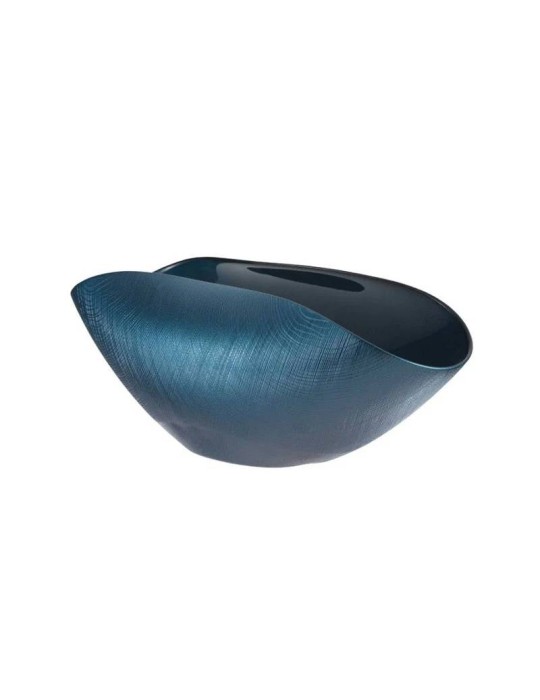 Coppa Burano Onlylux 28x14 cm Ocean Blu in Vetro Soffiato