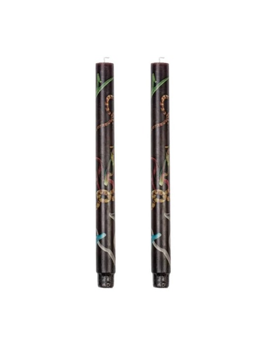 TOILETPAPER Set di 2 Candele a Stelo "Snakes Black" di Seletti | Cera Vegetale, 10 Ore di Luce