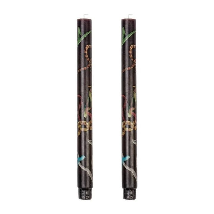 Seletti Set 2 candele a stelo Toiletpaper Snakes Black