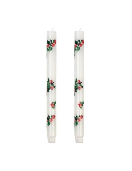 TOILETPAPER Set di 2 Candele a Stelo "Rose" di Seletti | 10 Ore di Luce, Cera Vegetale