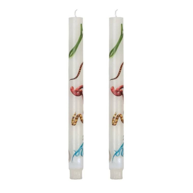 TOILETPAPER Set di 2 Candele a Stelo Snakes White – Seletti
