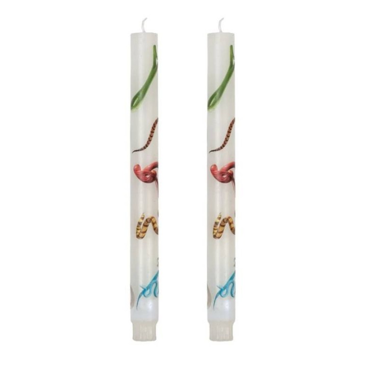 Seletti Set 2 candele a stelo Toiletpaper Snakes White