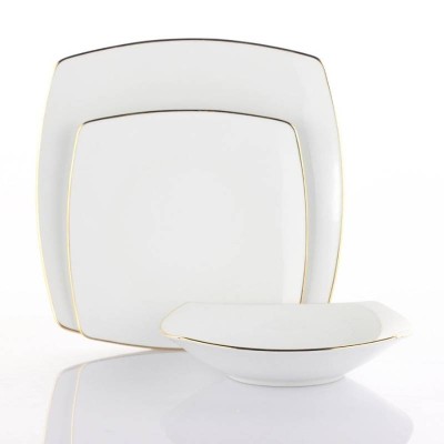 Servizio Tavola 40 Pezzi Square Gold Line Weissestal in...