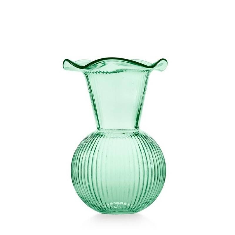 Vaso Bocca Larga Verde in Vetro EMO’ Italia – Collezione Aurora