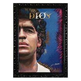 Macrì Quadro Maradona con cornice nera 64 × 88,5 cm