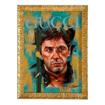 Dipinto Tony Montana con Cornice Oro – Macrì