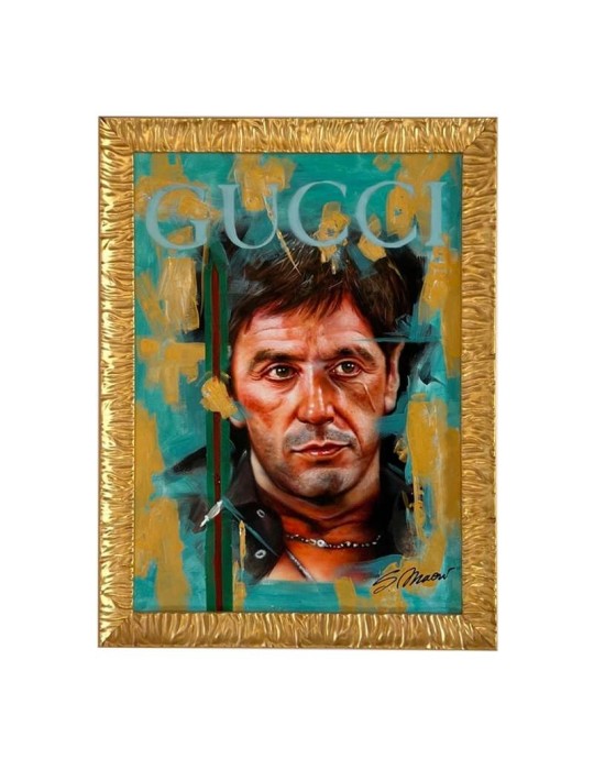 Dipinto Tony Montana con Cornice Oro – Macrì